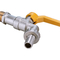 Le robinet d'eau en laiton lourd de jardin de Bibcock de valve avec l'union de tuyau relient la poignée jaune