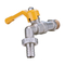 Le robinet d'eau en laiton lourd de jardin de Bibcock de valve avec l'union de tuyau relient la poignée jaune